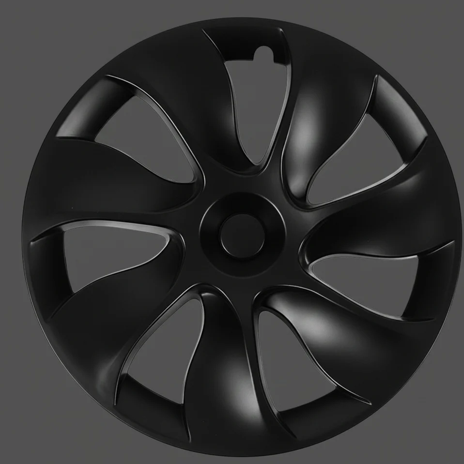 ABS Matte Fekete Autó Hub sapkák, Tesla szimmetrikus kialakítása az Y modellhez 19 hüvelykes kerekekhez, az Y modell friss...