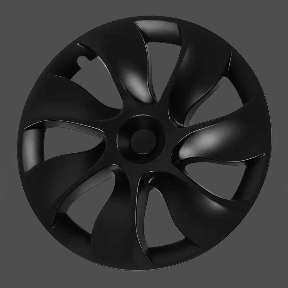 ABS Matte Fekete Autó Hub sapkák, Tesla szimmetrikus kialakítása az Y modellhez 19 hüvelykes kerekekhez, az Y modell friss...