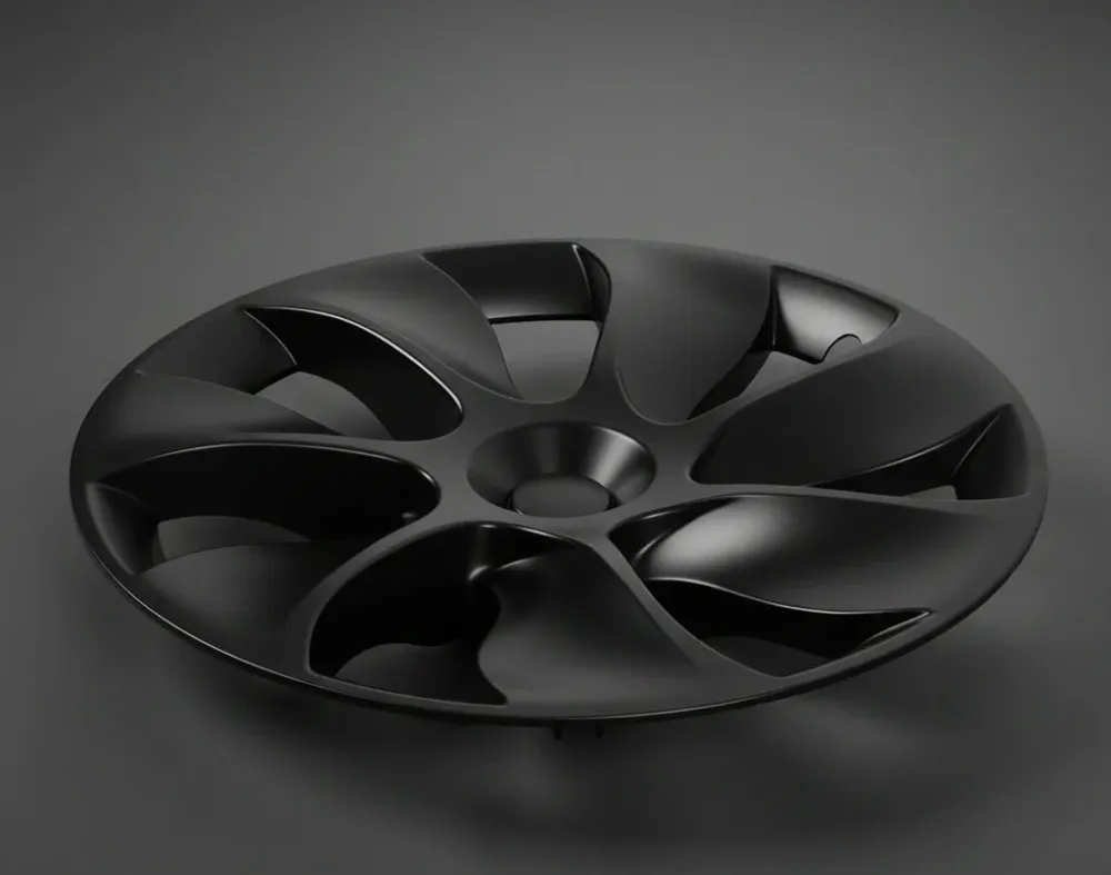 ABS Matte Fekete Autó Hub sapkák, Tesla szimmetrikus kialakítása az Y modellhez 19 hüvelykes kerekekhez, az Y modell friss...