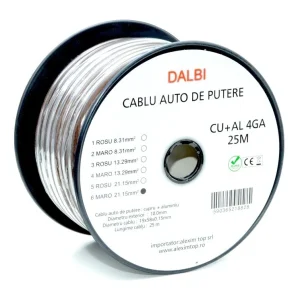 Autó tápkábel barna CU+AL 4GA 10mm, 25m/tekercs