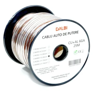 Autó tápkábel barna CU+AL 6GA 7,8mm, 25m/tekercs