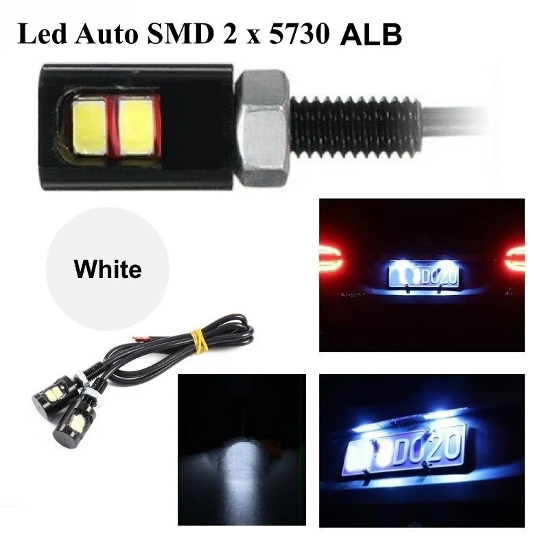 Auto Led 12mm / 12V / FEHÉR, 2 db/szett