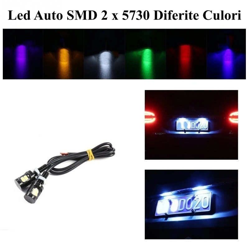 Auto Led 12mm / 12V / FEHÉR, 2 db/szett