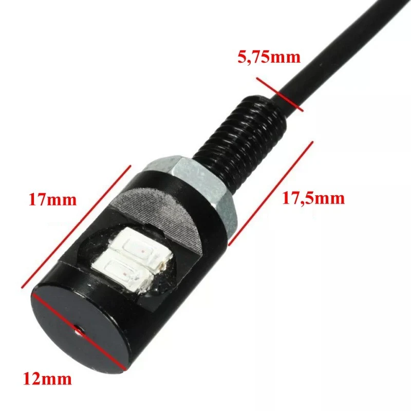 Auto Led 12mm / 12V / FEHÉR, 2 db/szett