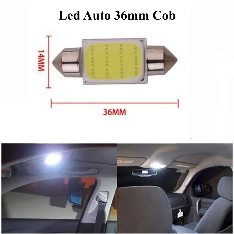 Auto Led 36mm Cob, White Light, 2db/szett