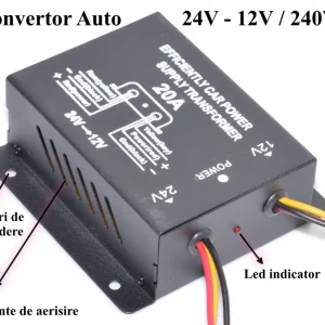Automatikus feszültségátalakító 24V-12V DC/20A