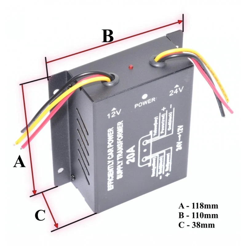 Automatikus feszültségátalakító 24V-12V DC/20A