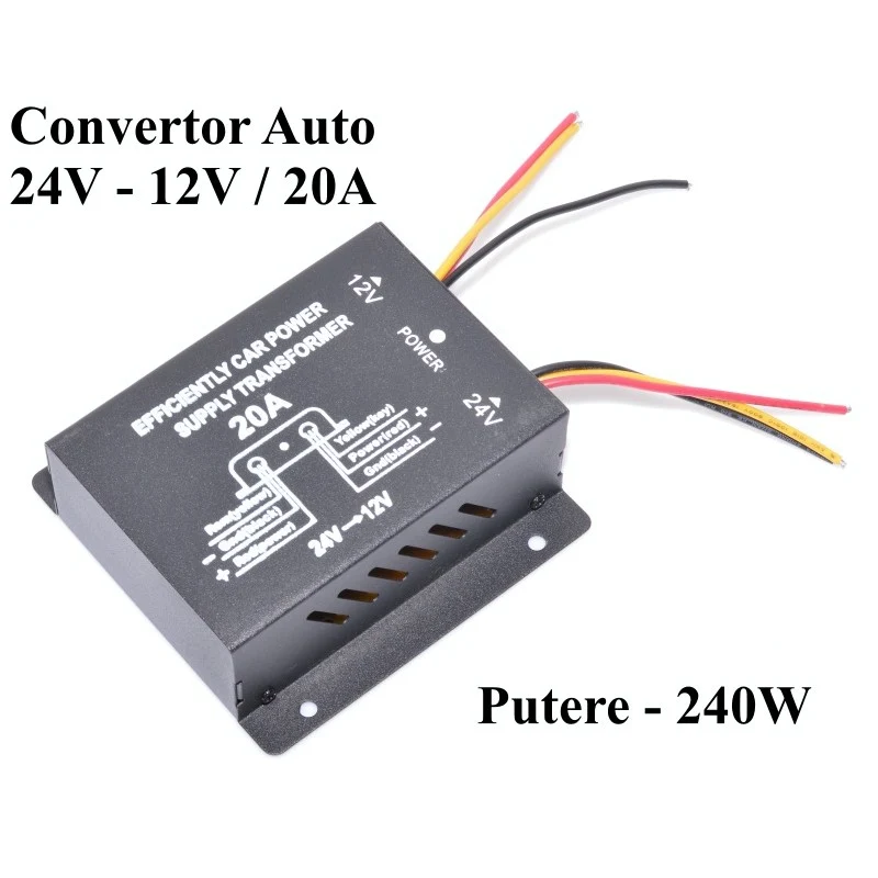Automatikus feszültségátalakító 24V-12V DC/20A