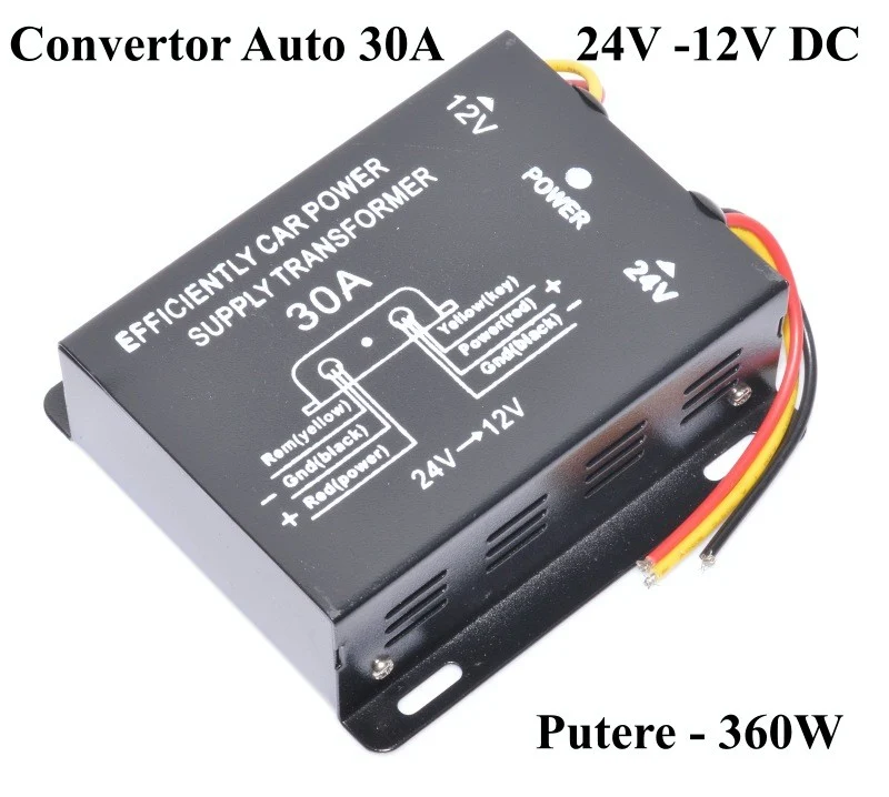 Automatikus feszültségátalakító 24V-12V DC/30A