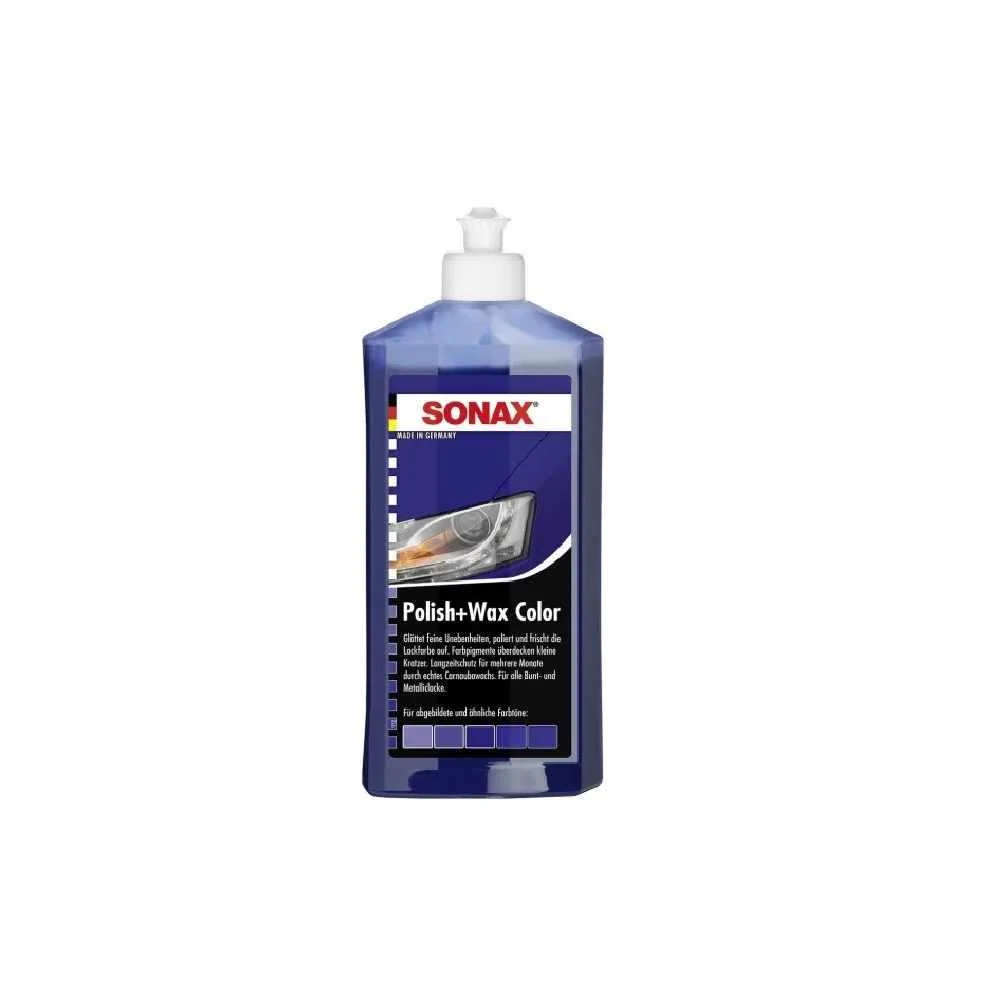 Autópolírozó és viasz Sonax Polish Wax Color, kék, 250ml
