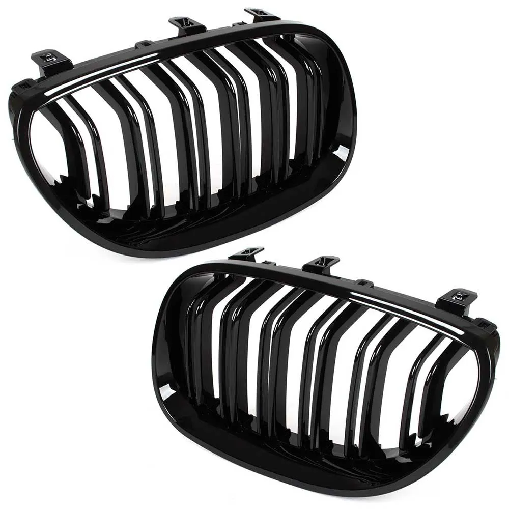 BMW 5 E60/E61 hűtőrács (fényes fekete, double bar – bal+jobb) 2003-2010