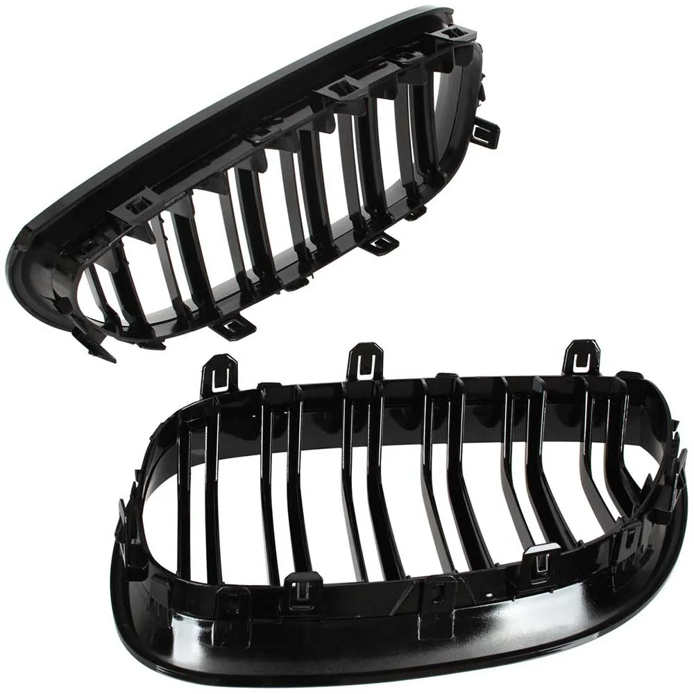 BMW 5 E60/E61 hűtőrács (fényes fekete, double bar – bal+jobb) 2003-2010