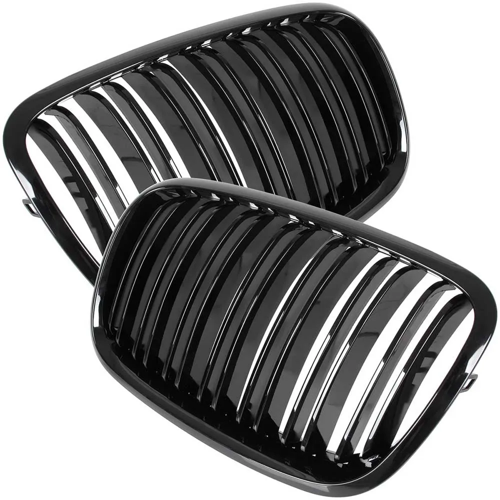 BMW X6 E71 hűtőrács (fényes fekete, double bar – bal+jobb) 2007-2014
