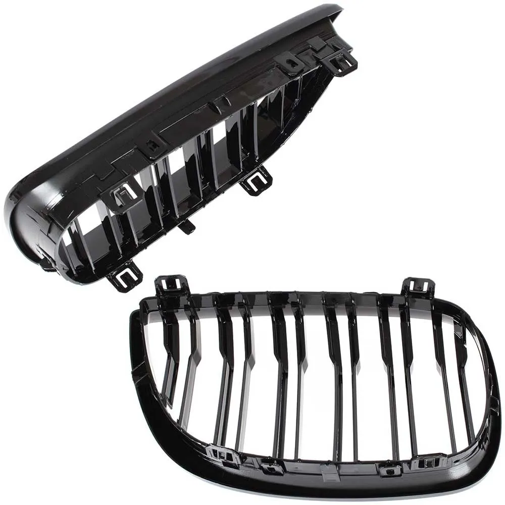 BMW 1 E81 E82 E87 E88 hűtőrács (fényes fekete, double bar – bal+jobb) 2004-2007