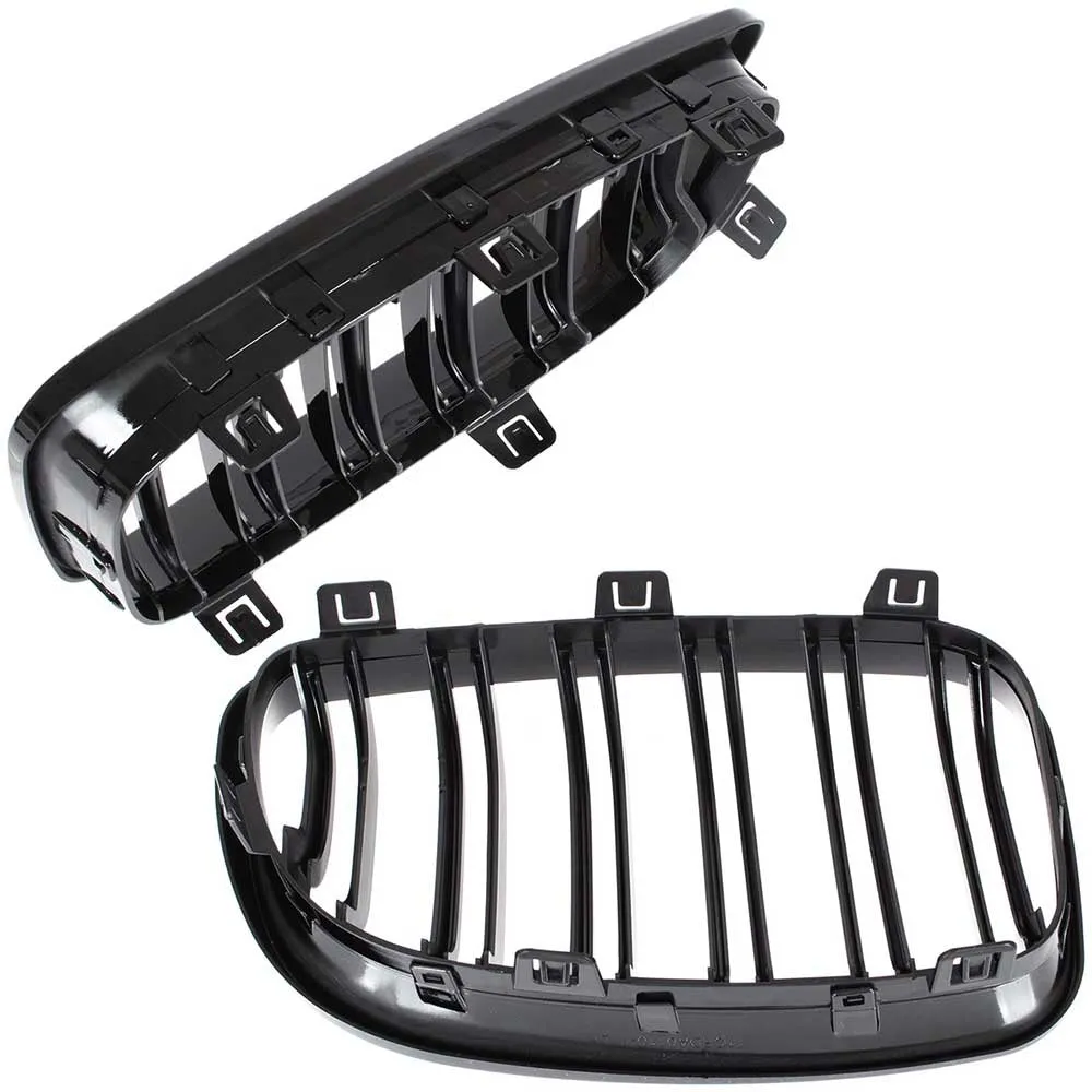 BMW 1 E81, E82, E87, E88 hűtőrács (fényes fekete, double bar – bal+jobb) 2007-2011
