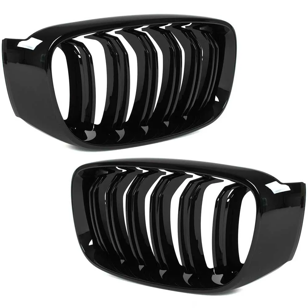 BMW 3 F34 GT hűtőrács (fényes fekete, double bar – bal+jobb) 2013-2020