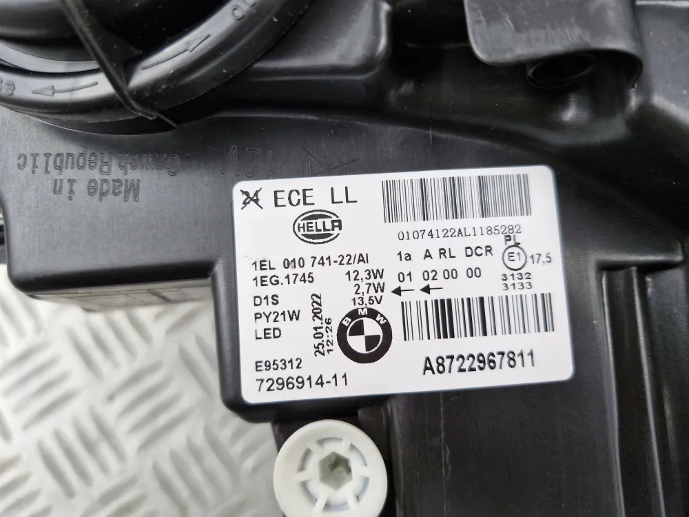 Jobb első fényszóró BMW 1-es sorozat F20 F21 1. fázis BI-XENON 7296914 (2011/08-tól 2015/06-ig) eredeti használt