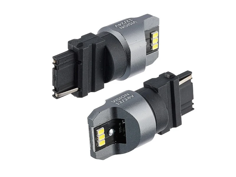 Izzó VISION P27W (T25) 12/24V 6x 3020 SMD LED, nem poláris, CANBUS, fehér, 2 db
