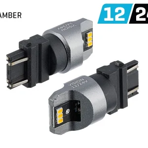 Izzó VISION PY27 / 7W (T25) 12/24V 6x 3020 SMD LED, nem poláris, CANBUS, narancssárga, 2 db