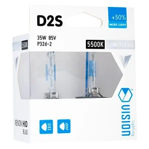 Izzók Xenon VISION D2S 5500K 85V 35W P32d-2 + 50% korlátlan fehér, 2 db