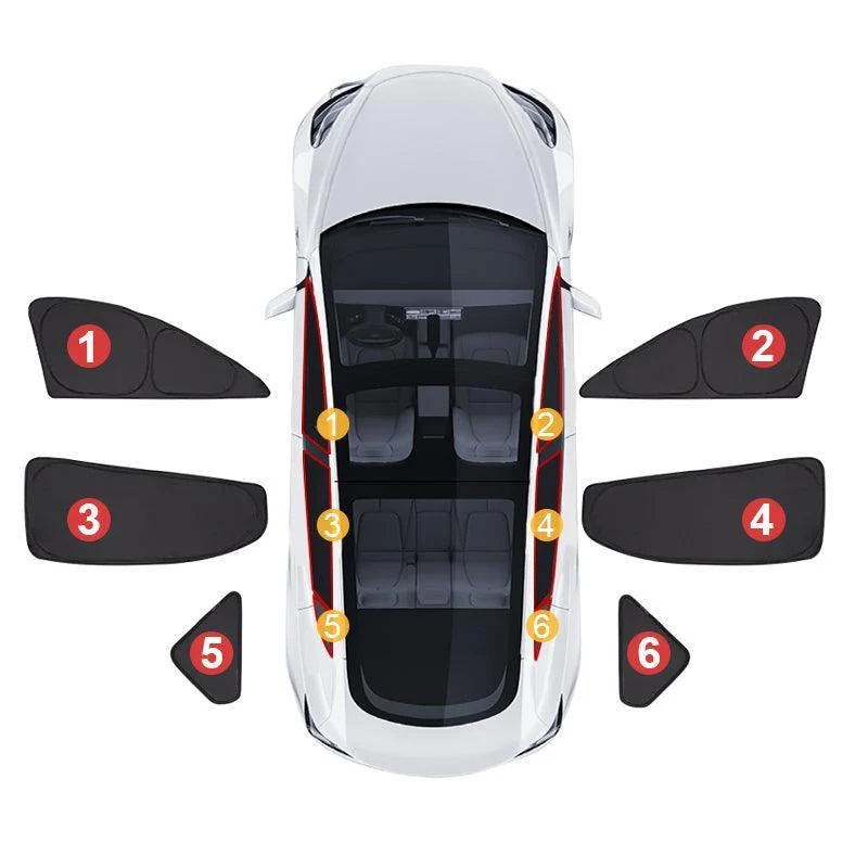 Magánélet és hőszigetelt napellenzők függönyök Tesla Model 3 (2017+) napellenző (2024+-ra alkalmas) Model 3 Highland)