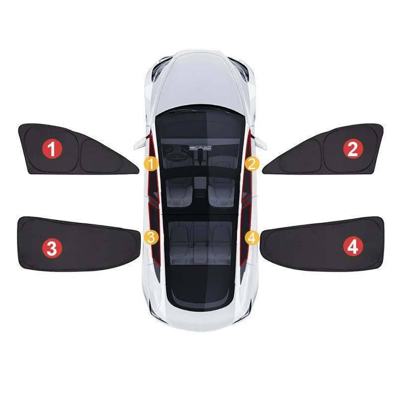 Magánélet és hőszigetelt napellenzők függönyök Tesla Model 3 (2017+) napellenző (2024+-ra alkalmas) Model 3 Highland)