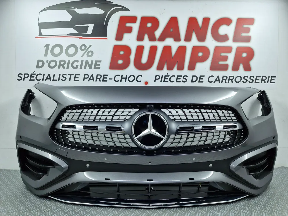 Mercedes GLA X247 AMG szürke első lökhárító 2. fázis (2023.09-től) – Eredeti új radarral és asszisztens csomaggal MERCEDES...