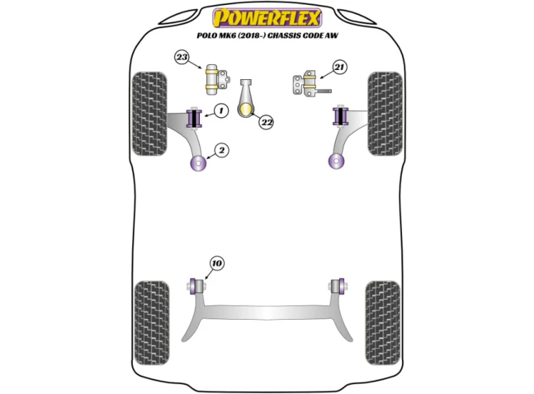 Powerflex PFF85-1822 alsó motorfelfüggesztés betét