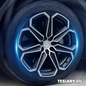 TESLA MODEL Y 19" EGYEDI S14 TELJES FEDÉSŰ KERÉKAGYAK FEKETE ÉS EZÜST