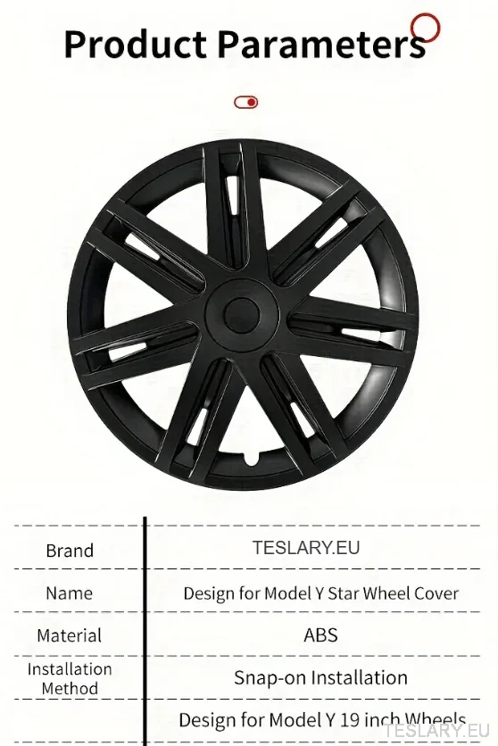 TESLA MODEL Y 19" EGYEDI S3 TELJES FEDÉSŰ KERÉKAGYAK CSILLAG STÍLUSÚ