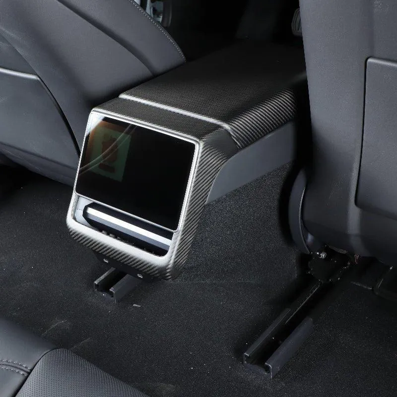 Tesla Model 3 Highland szénszálas hátsó szellőzőfedél (szénszálas mintázatú ABS)