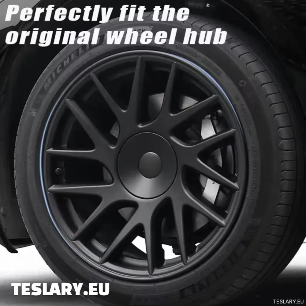 18" Tesla Model 3+ Highland teljes felni matt fekete dísztárcsák
