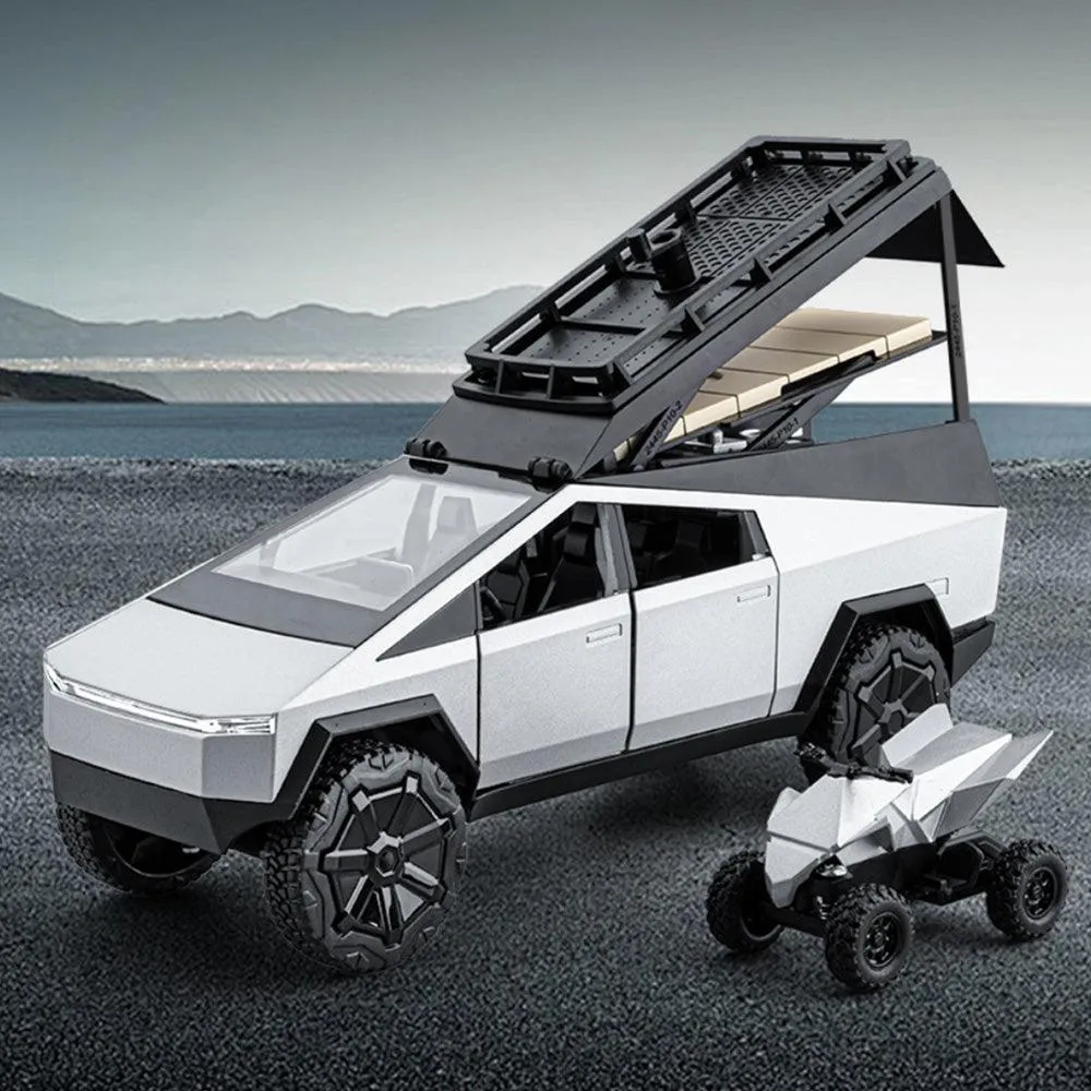 Cybertruck 1/24 Pickup Camping RV Alloy Car Model Teslaunch