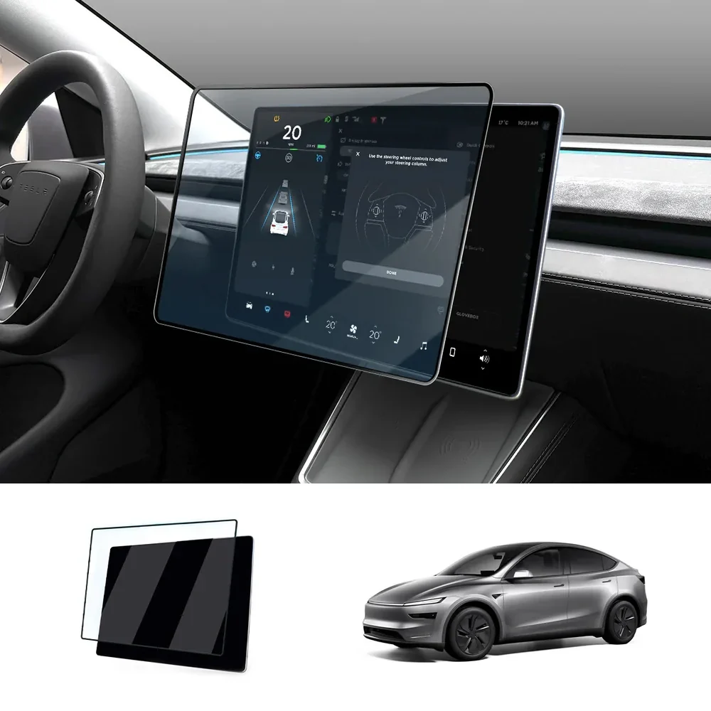 16"-os első és hátsó 9H edzett üveg képernyővédő fólia Tesla Model Y Juniper 2026+