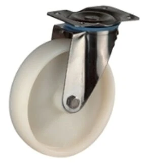 Talpas kerék 100 H100.A90.100 inox forgó villa fehér PU terhelhető: 130kg (BS)
