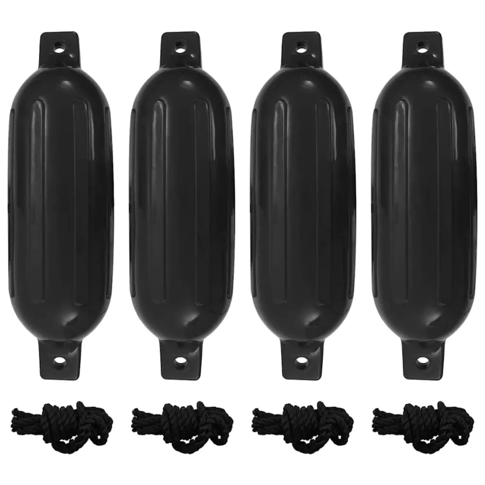 vidaXL 4 darab fekete PVC csónak lökhárító 58,5 x 16,5 cm