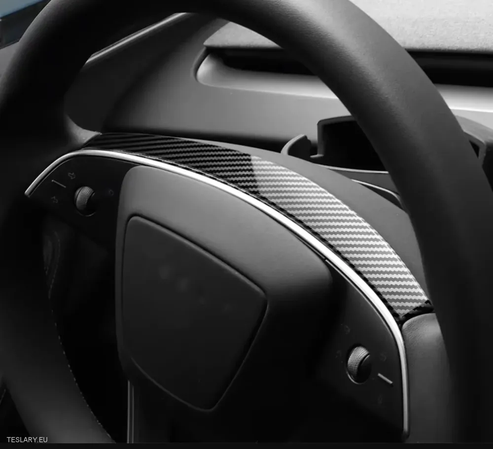 Tesla 3. Model Highland/Y Model Y Juniper kormánykerék szénszálas fekete stílusú készlet
