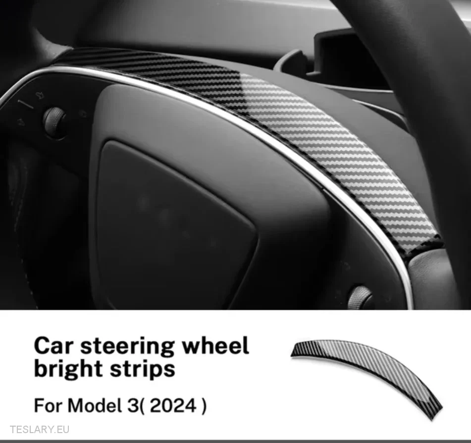 Tesla 3. Model Highland/Y Model Y Juniper kormánykerék szénszálas fekete stílusú készlet