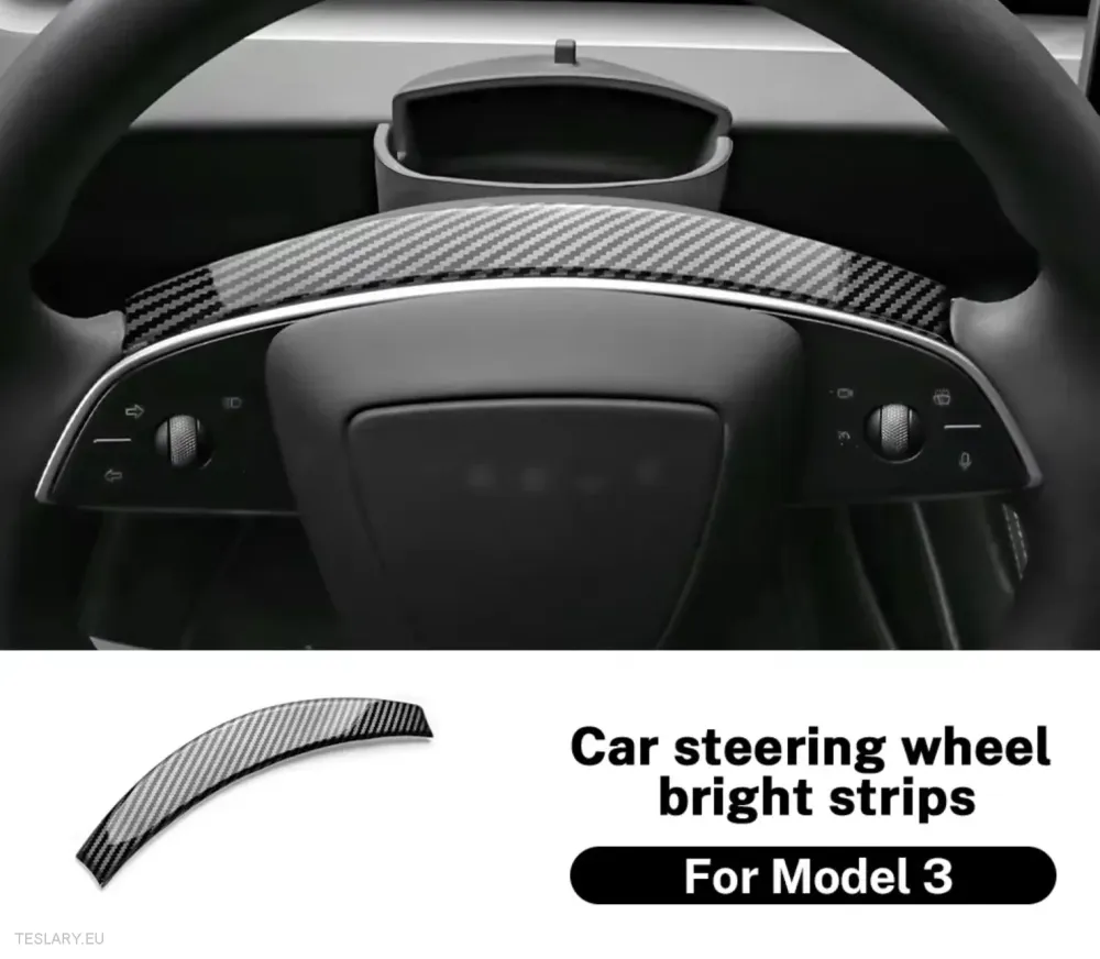 Tesla 3. Model Highland/Y Model Y Juniper kormánykerék szénszálas fekete stílusú készlet