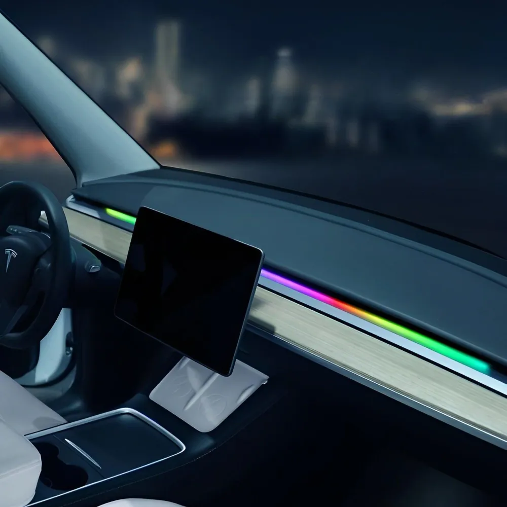 2023 Model 3/Y Új műszerfali szalaglámpák Tesla, Távoli RGB belső autóvilágítás (2017-2023)