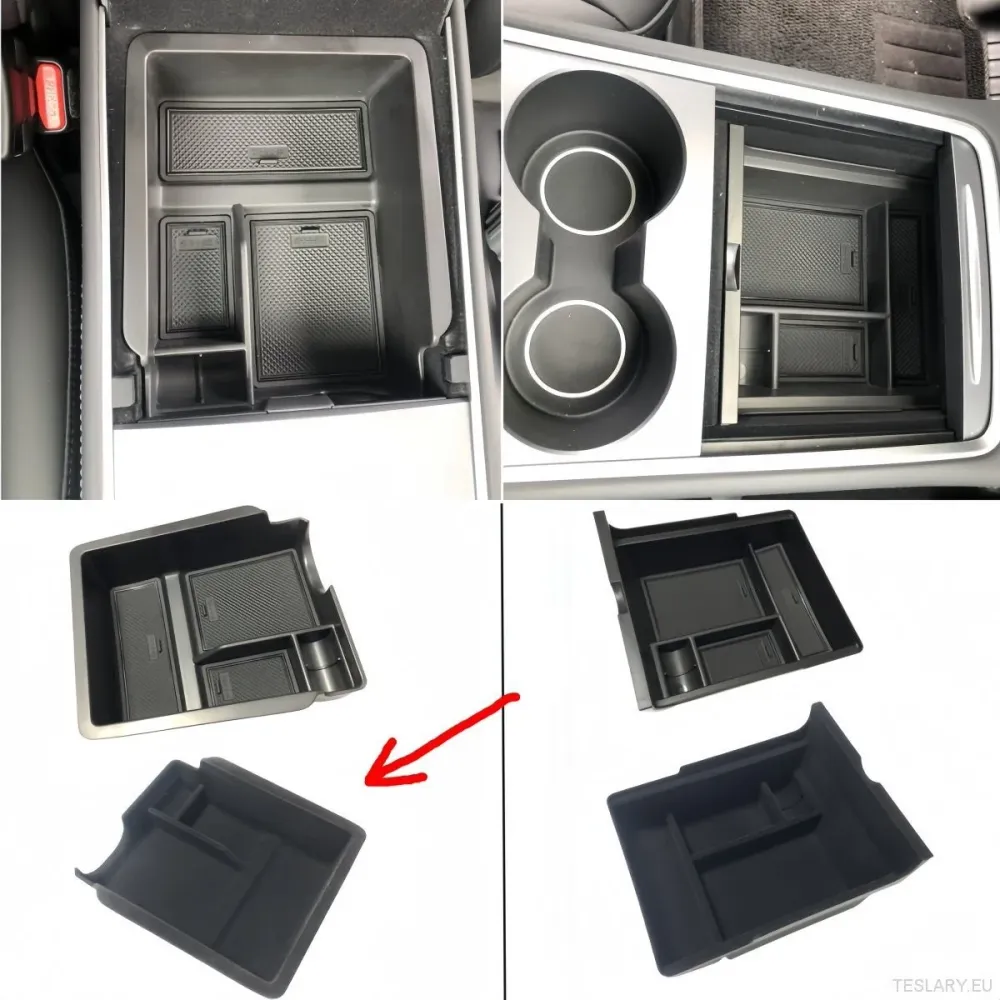 Tesla modell Y/3 szervező középső konzol hátul (Flocked)