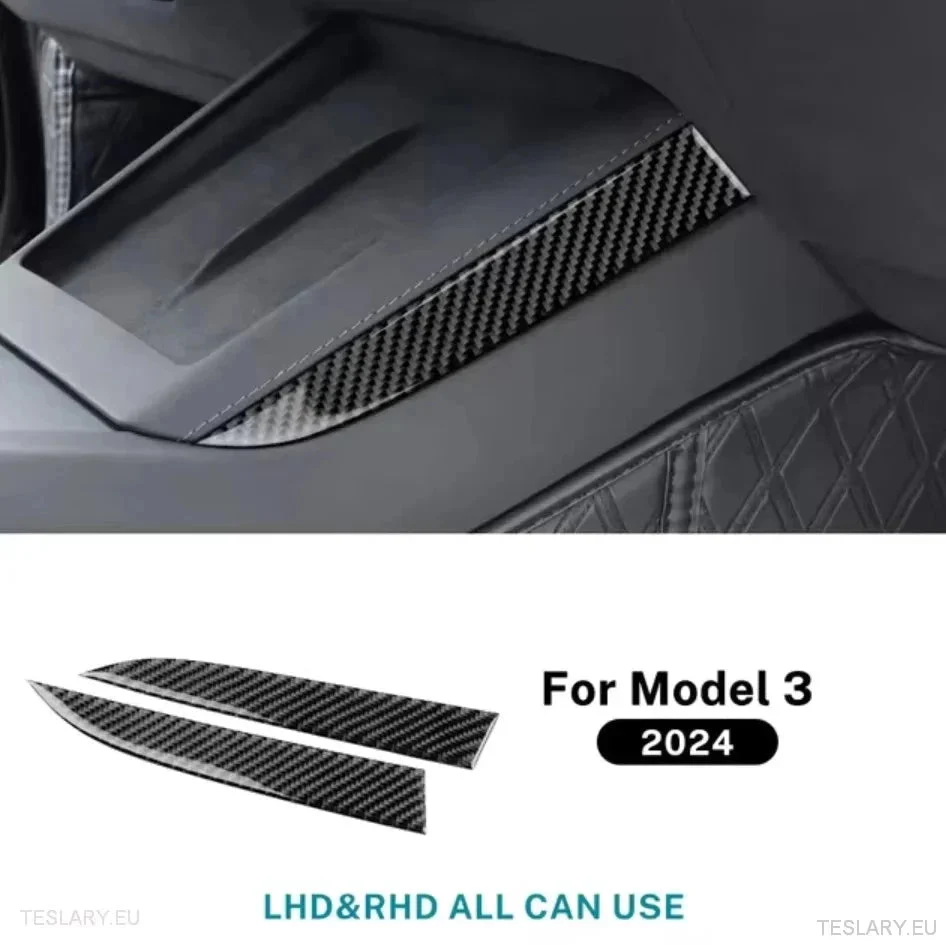 Tesla 3 Highland/Y Juniper igazi puha szénszálas oldalsó díszítés vezeték nélküli töltőhöz