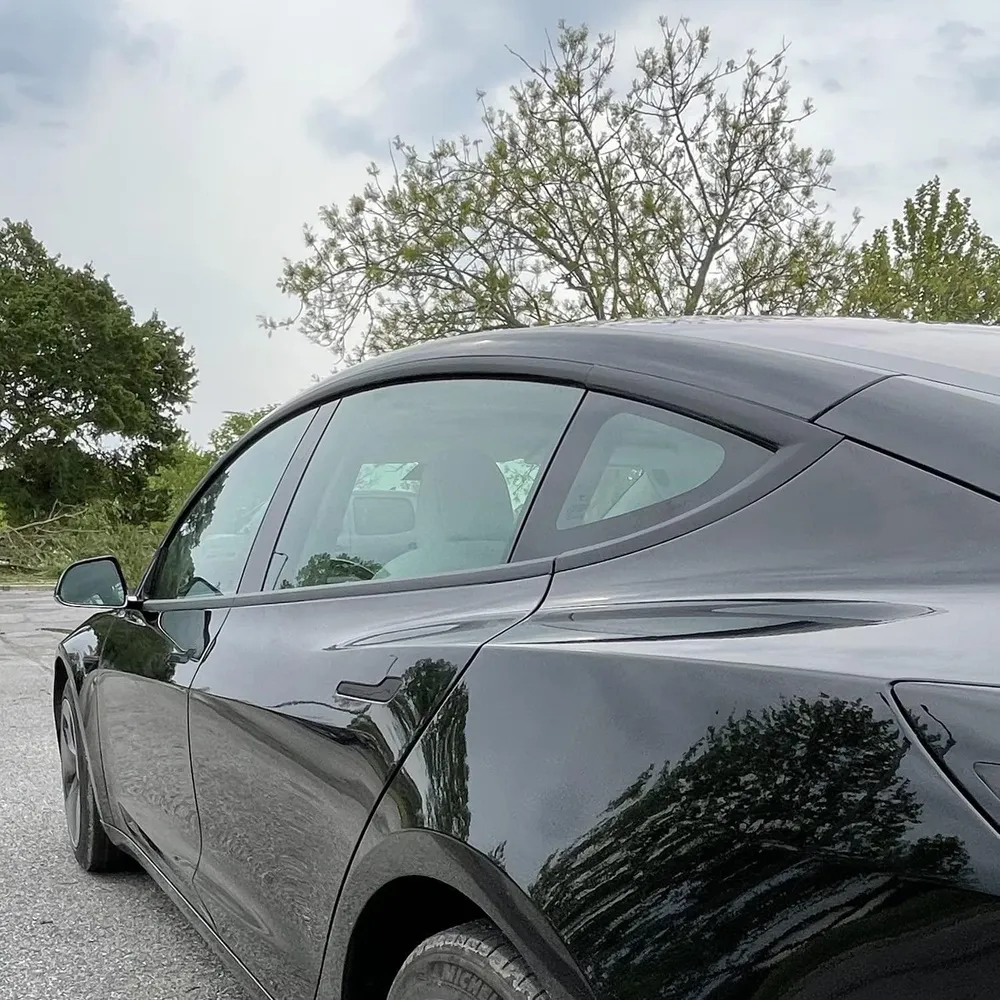 Matt fekete krómozott vinil fóliakészlet Tesla Model 3-hoz (2017-2023) - Járműstílus-frissítés