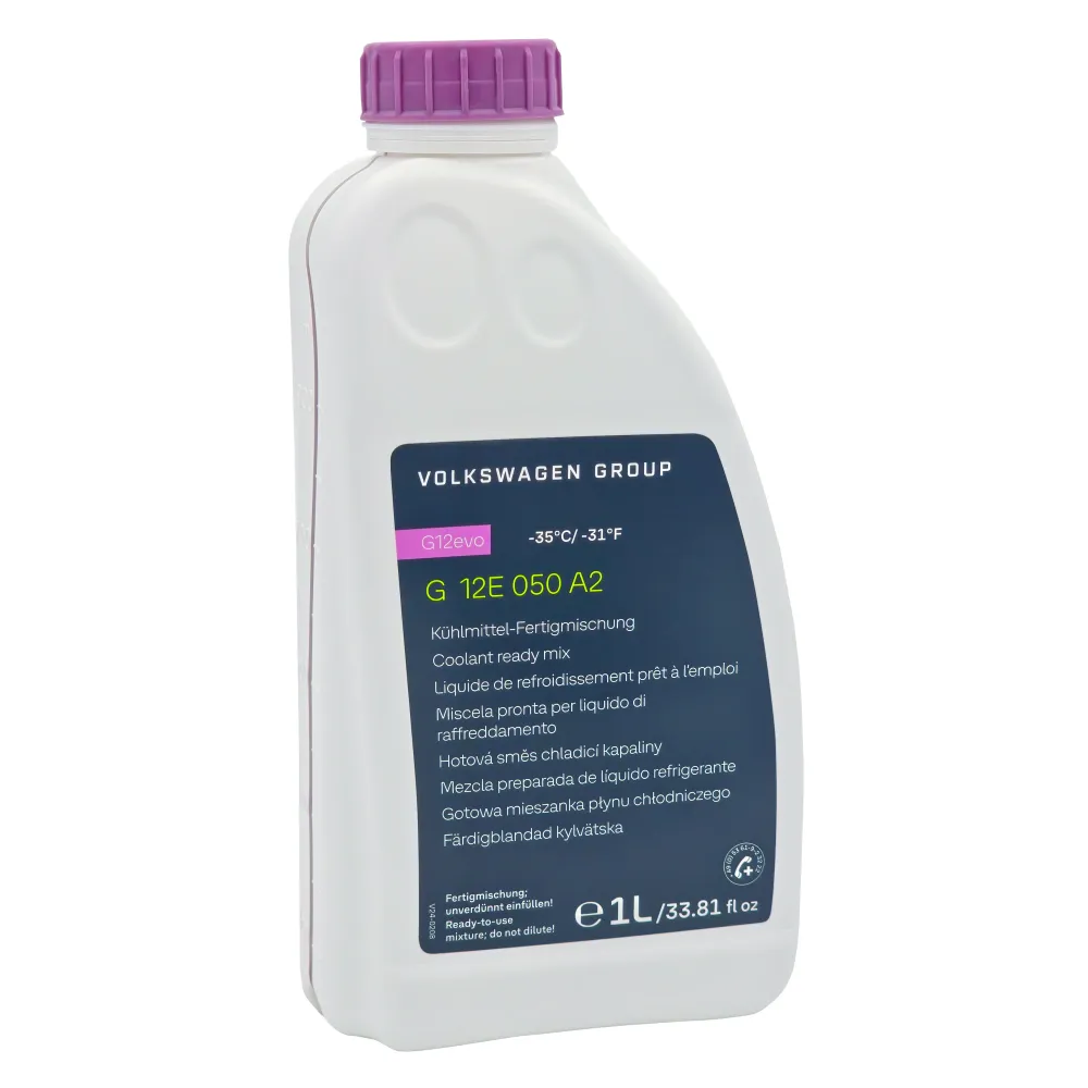 VW hűtőfolyadék G12E050A2, fagyálló -35 °C-ig, 1 liter kész keverék, G12evo