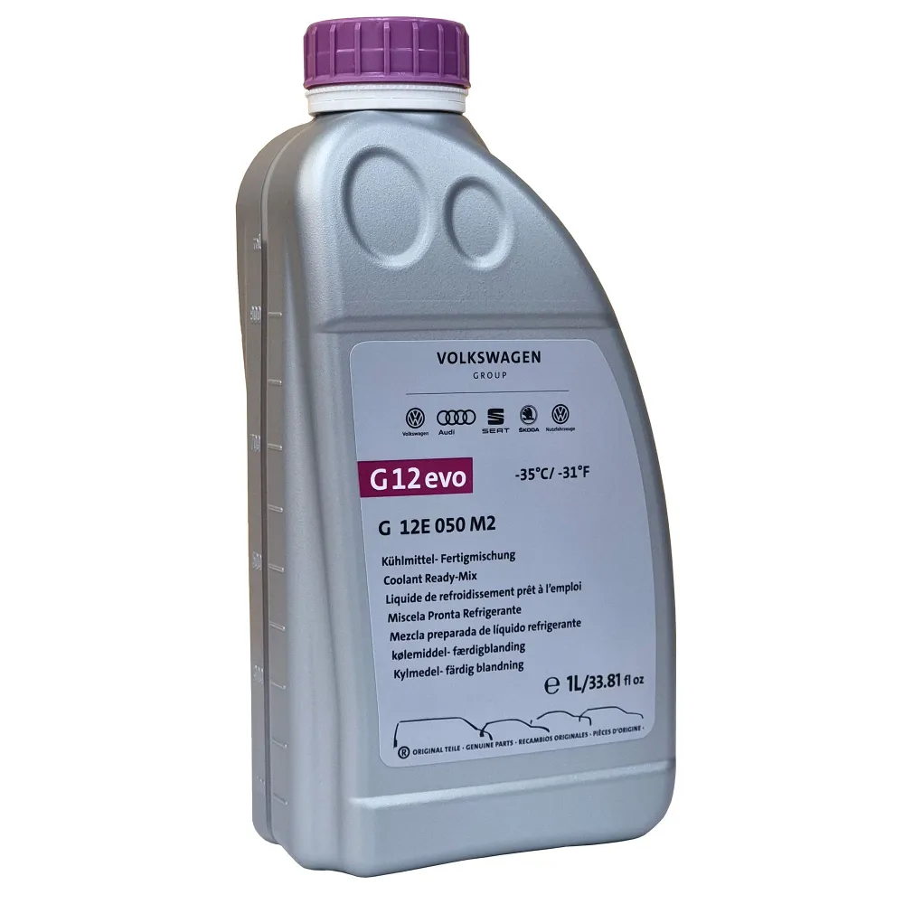 VW hűtőfolyadék G12E050M2, fagyálló -35 °C-ig, 1 liter kész keverék, G12evo