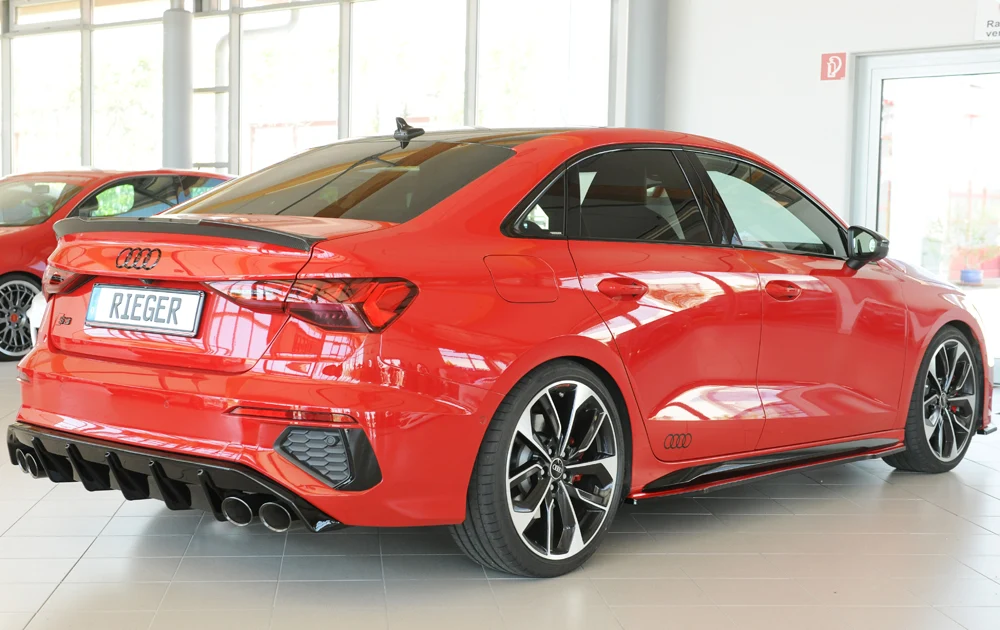 Rieger Diffúzor Audi S3, A3 S-Line 8Y 2020+ - Magasfényű Fekete