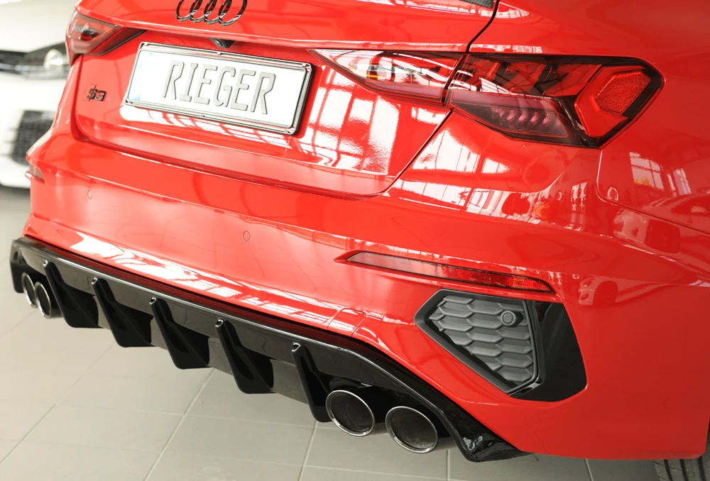 Rieger Diffúzor Audi S3, A3 S-Line 8Y 2020+ - Magasfényű Fekete