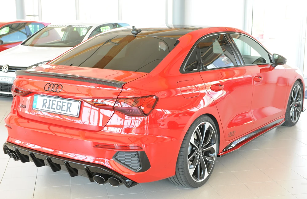 Rieger Diffúzor Audi S3, A3 S-Line 8Y 2020+ - Magasfényű Fekete