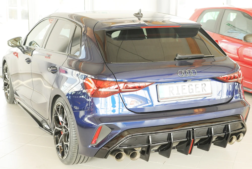 Rieger Diffúzor Audi S3, A3 S-Line 8Y 2024+ - Magasfényű Fekete
