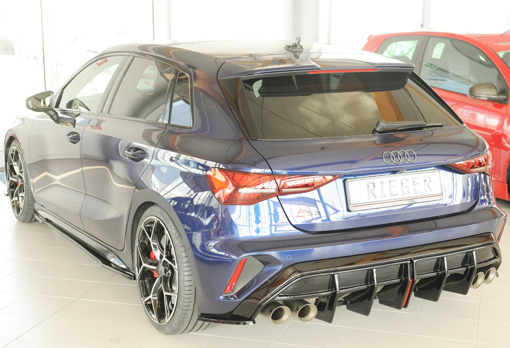 Rieger Diffúzor Audi S3, A3 S-Line 8Y 2024+ - Magasfényű Fekete